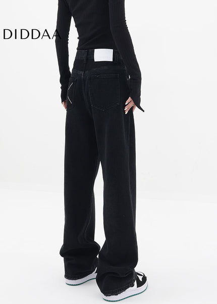 Black High Waist Wide Leg Jeans for Women by KEN STUDIO - Women’s Jeans