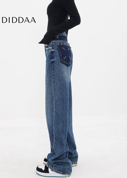 Black High Waist Wide Leg Jeans for Women by KEN STUDIO - Women’s Jeans