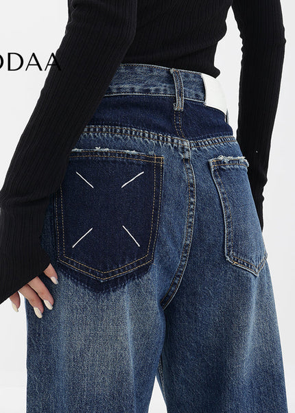 Black High Waist Wide Leg Jeans for Women by KEN STUDIO - XS / Blue - Women’s Jeans