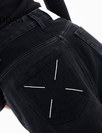 Black High Waist Wide Leg Jeans for Women by KEN STUDIO - XS / Black - Women’s Jeans