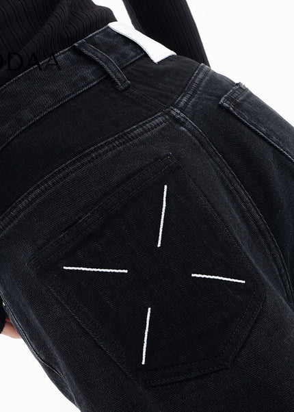Black High Waist Wide Leg Jeans for Women by KEN STUDIO - XS / Black - Women’s Jeans