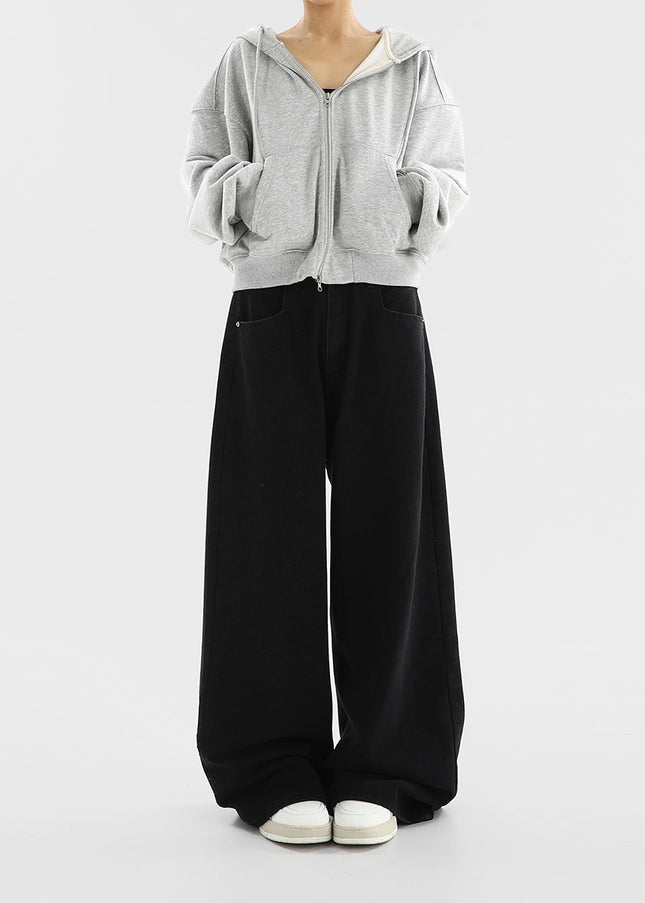 Black High Waist Wide Leg Jeans Slim Casual Pants - Women’s Jeans