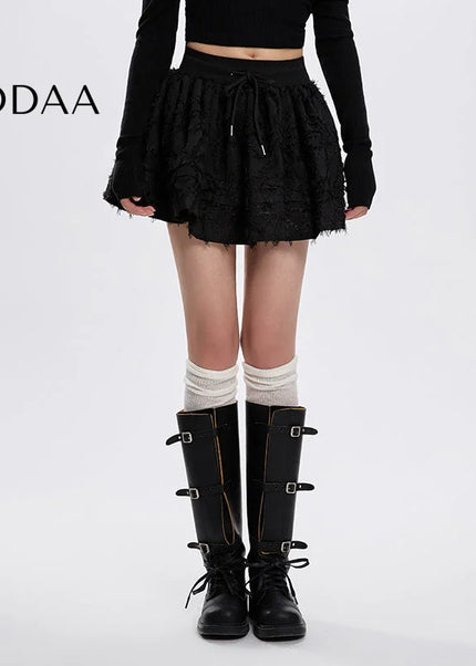 Black High-Waisted A-Line Cake Skirt for Women - S / Black - Skirts