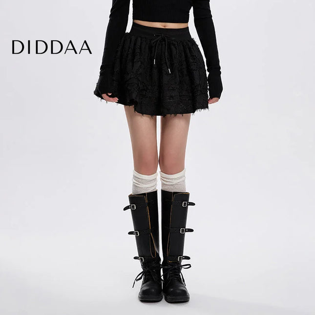 Black High-Waisted A-Line Cake Skirt for Women - S / Black - Skirts