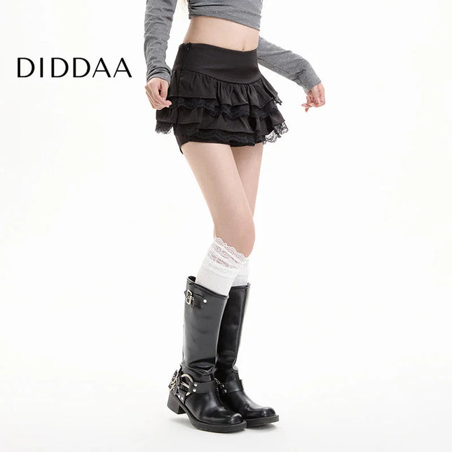 Black High-Waisted A-Line Puffy Cake Skirt for Women - S / Black - Skirts