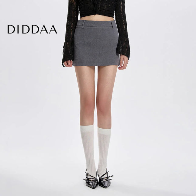 Black High-Waisted A-Line Skirt for Cool Girls - S / Grey - Skirts