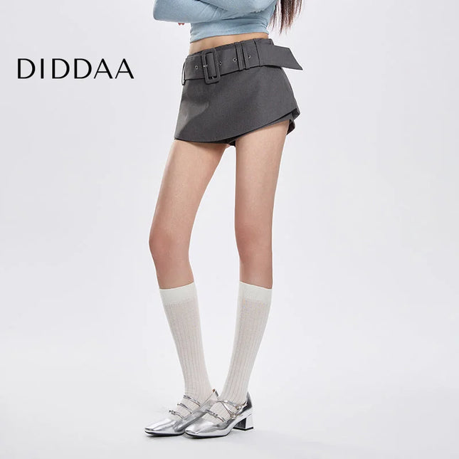 Black High-Waisted A-Line Skirt for Women Spring Autumn - S / Grey - Skirts