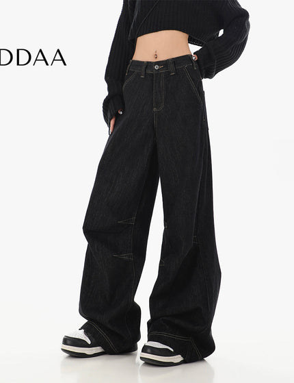 Black High-Waisted Loose Wide-Leg Jeans for Women - S / Black - Women’s Jeans