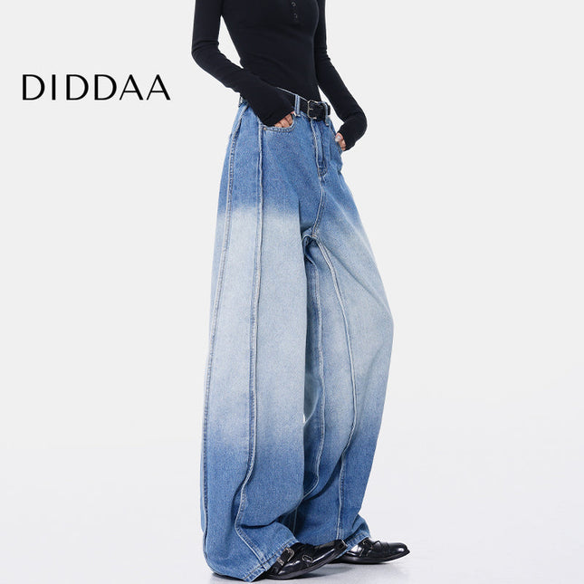 Black High-Waisted Loose Wide-Leg Jeans - S / Light Blue - Women’s Jeans