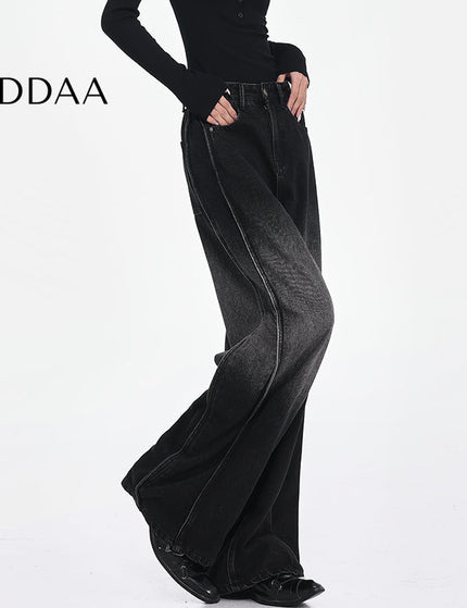 Black High-Waisted Loose Wide-Leg Jeans - S / Black - Women’s Jeans