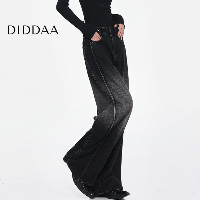 Black High-Waisted Loose Wide-Leg Jeans - S / Black - Women’s Jeans