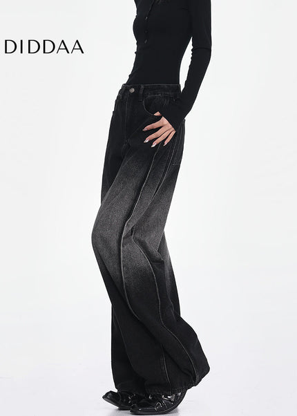 Black High-Waisted Loose Wide-Leg Jeans - Women’s Jeans