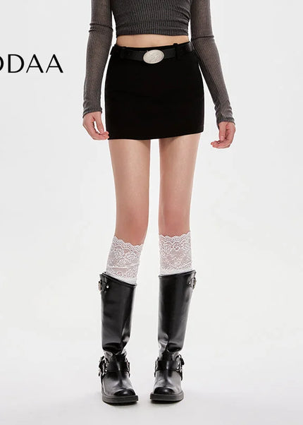 Black High-Waisted Slim A-Line Skirt for Women - S / Black - Skirts