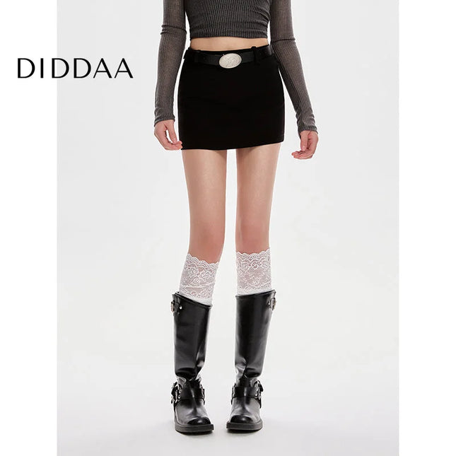 Black High-Waisted Slim A-Line Skirt for Women - S / Black - Skirts