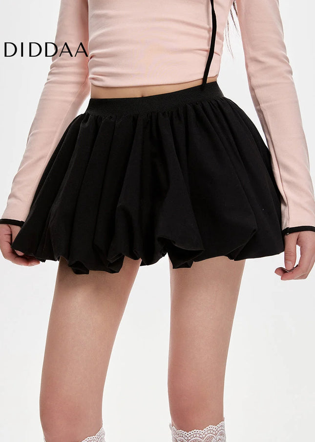 Black High-Waisted Slim A-Line Skirt for Women - Skirts