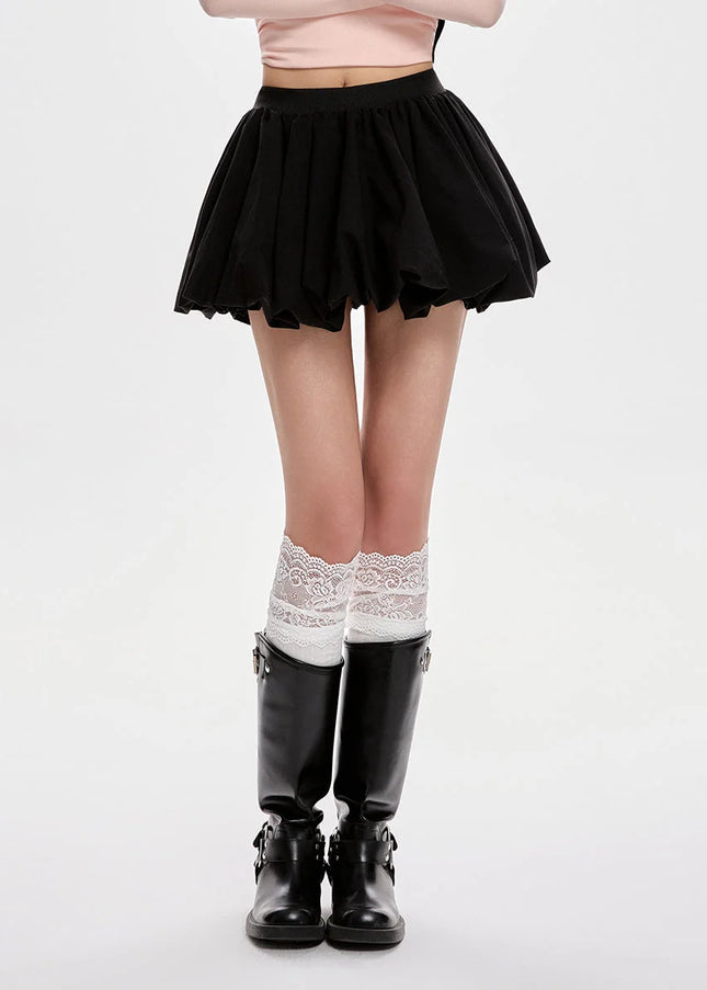 Black High-Waisted Slim A-Line Skirt for Women - Skirts