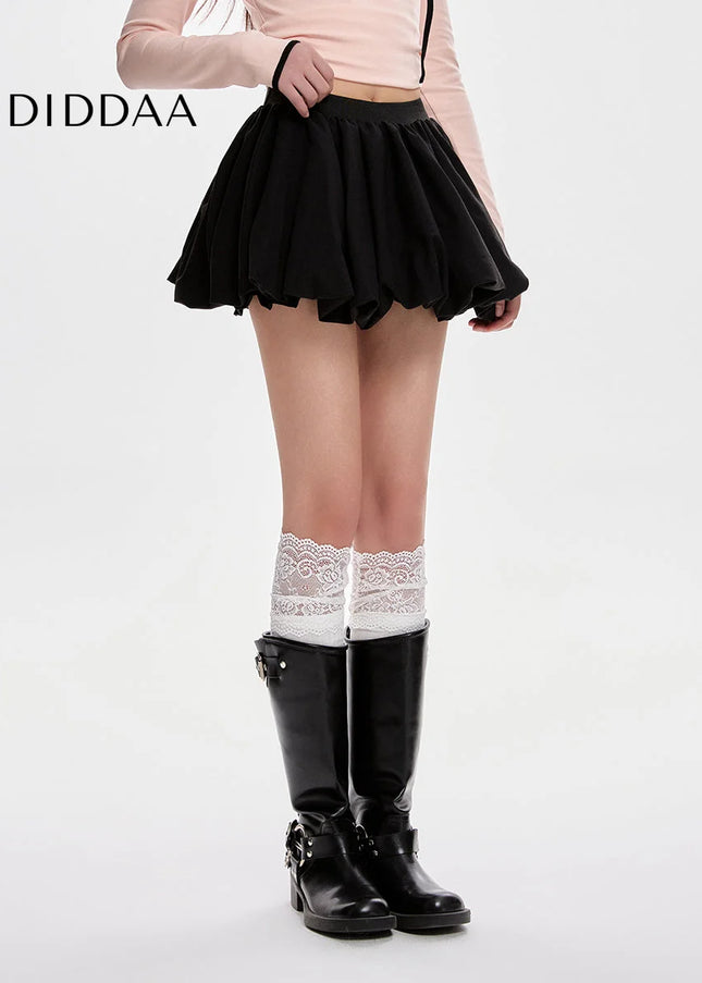 Black High-Waisted Slim A-Line Skirt for Women - Skirts