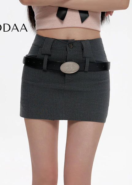 Black High-Waisted Slim A-Line Suit Skirt for Women - Skirts