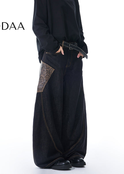 Black Long Baggy Jeans - Black / S - Men’s Jeans