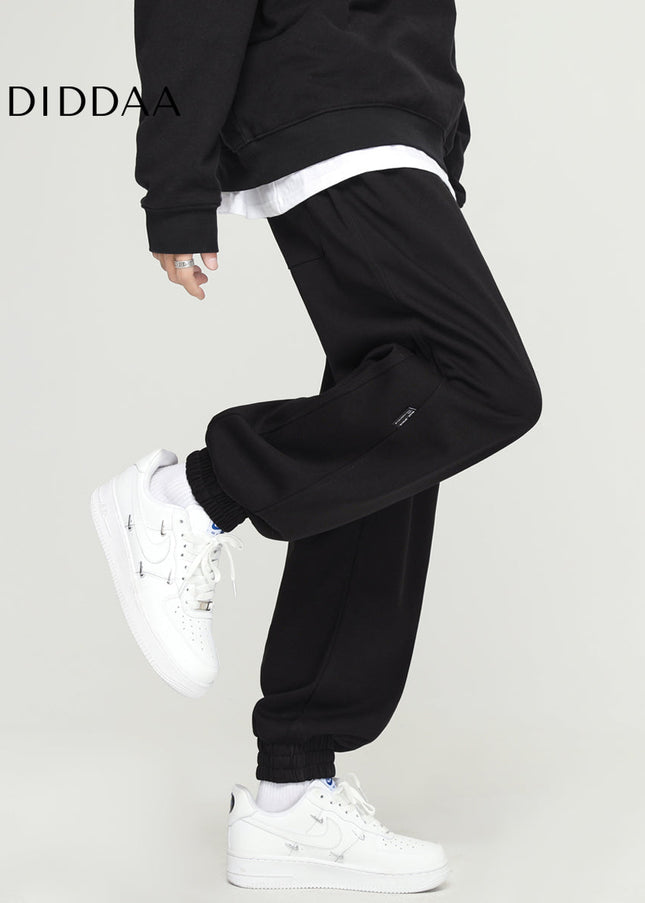 Black Loose Casual Drawstring Sweatpants for Men - Unisex Sweatpants