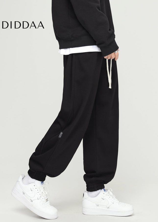 Black Loose Casual Drawstring Sweatpants for Men - Unisex Sweatpants