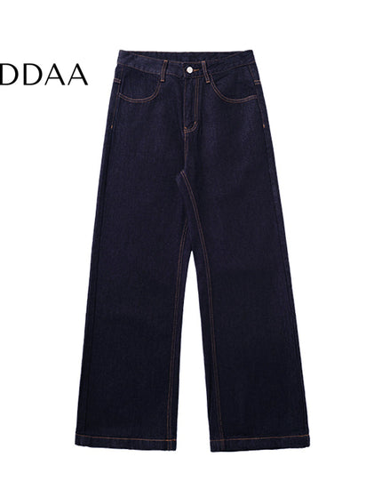 Black Loose Drape Wide-Leg Denim Jeans for Men - S / Dark Blue - Men’s Jeans