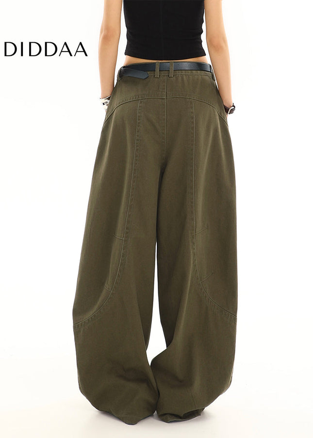 Black Loose Draped Wide Leg Scimitar Jeans for Women - Women’s Jeans