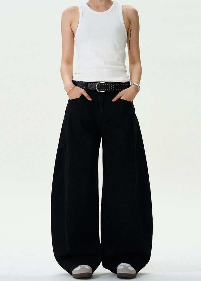 Black Loose Fit Casual Machete Jeans for Men and Women - Men’s Jeans