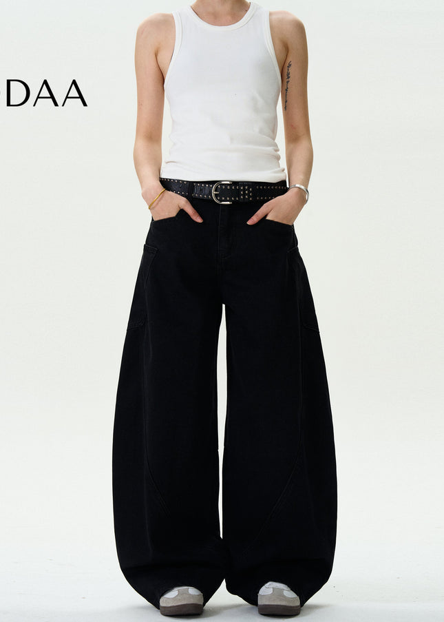 Black Loose Fit Casual Machete Jeans for Men and Women - S / Black - Men’s Jeans