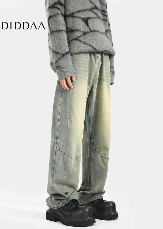 Black Loose Fit Casual Straight Jeans for Men - Men’s Jeans