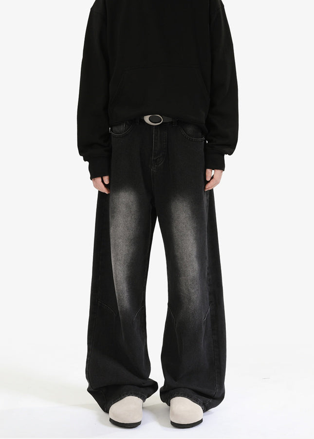 Black Loose Fit Casual Straight Jeans for Men - Men’s Jeans