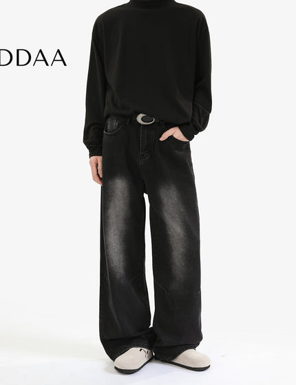 Black Loose Fit Casual Straight Jeans for Men - S / Black - Men’s Jeans