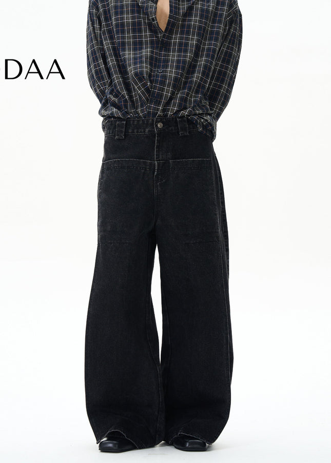 Black Loose Fit Cotton Jeans for Trendy Street Style - S / Black - Women’s Jeans