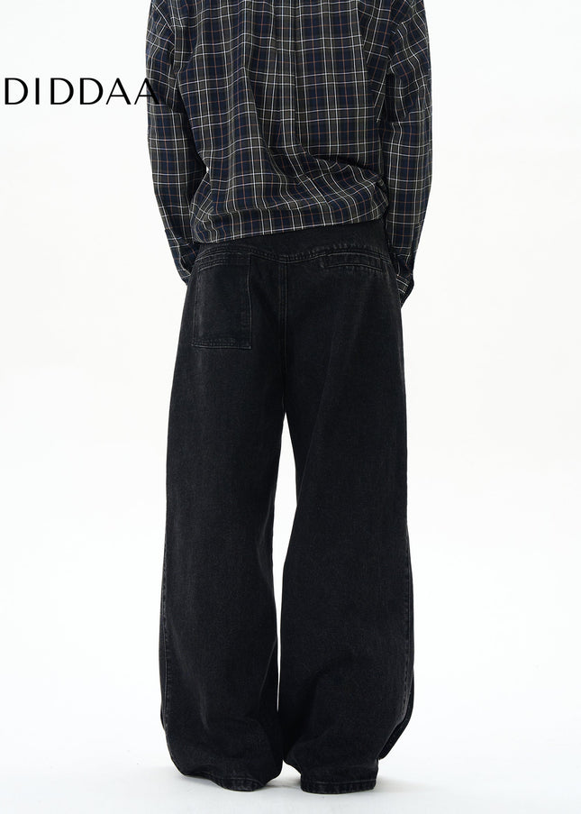 Black Loose Fit Cotton Jeans for Trendy Street Style - Women’s Jeans