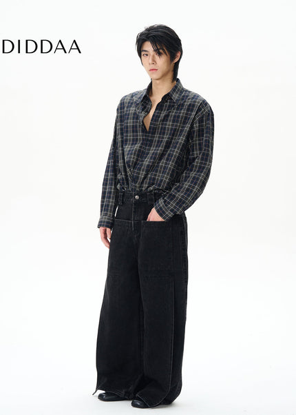 Black Loose Fit Cotton Jeans for Trendy Street Style - Women’s Jeans