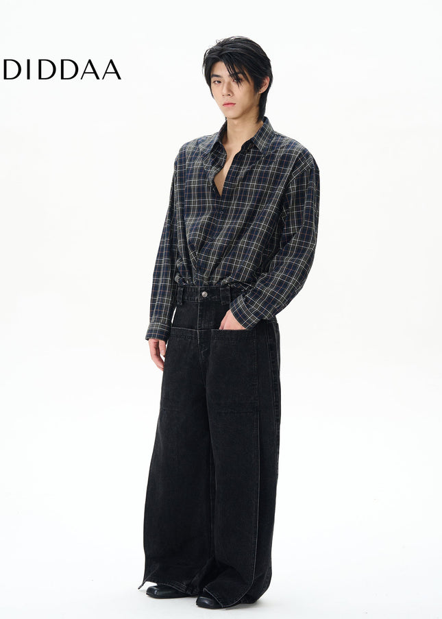 Black Loose Fit Cotton Jeans for Trendy Street Style - Women’s Jeans