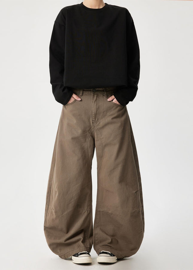 Black Loose Fit Deconstruction Curved Knife Jeans - Men’s Jeans