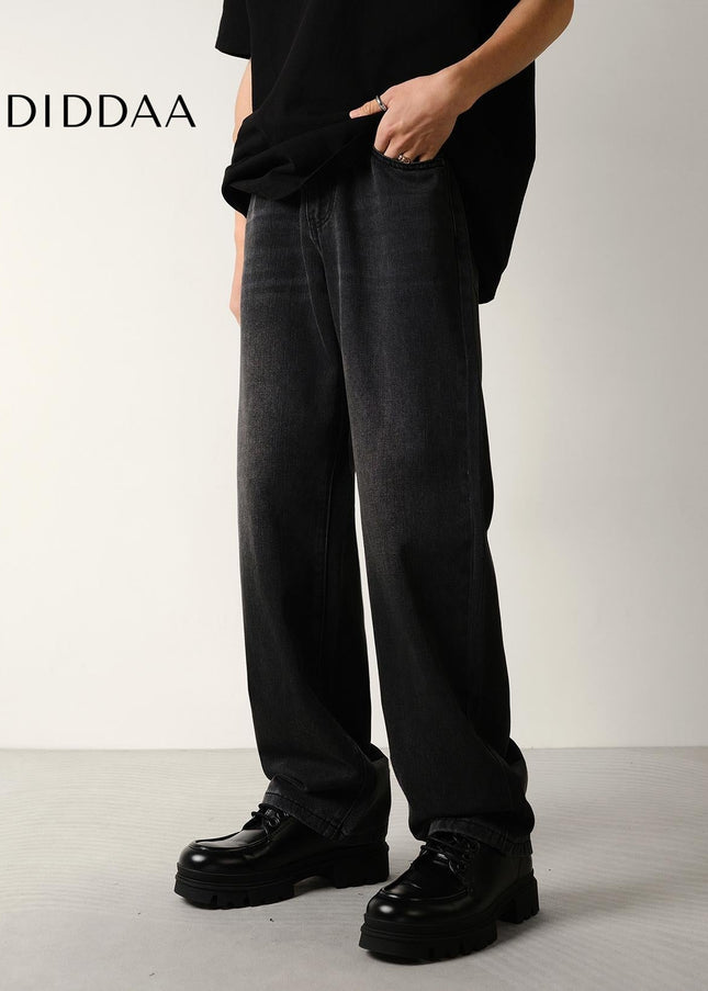 Black Loose Fit Elasticated Waist Jeans - Men’s Jeans