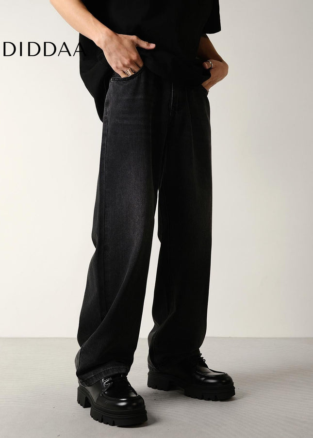 Black Loose Fit Elasticated Waist Jeans - Men’s Jeans