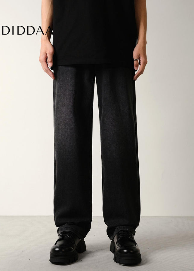 Black Loose Fit Elasticated Waist Jeans - Men’s Jeans