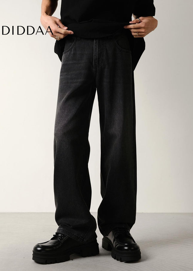 Black Loose Fit Elasticated Waist Jeans - Men’s Jeans