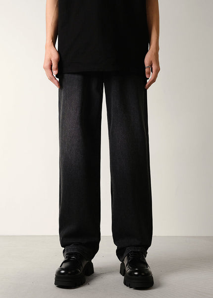 Black Loose Fit Elasticated Waist Jeans - S / Black - Men’s Jeans