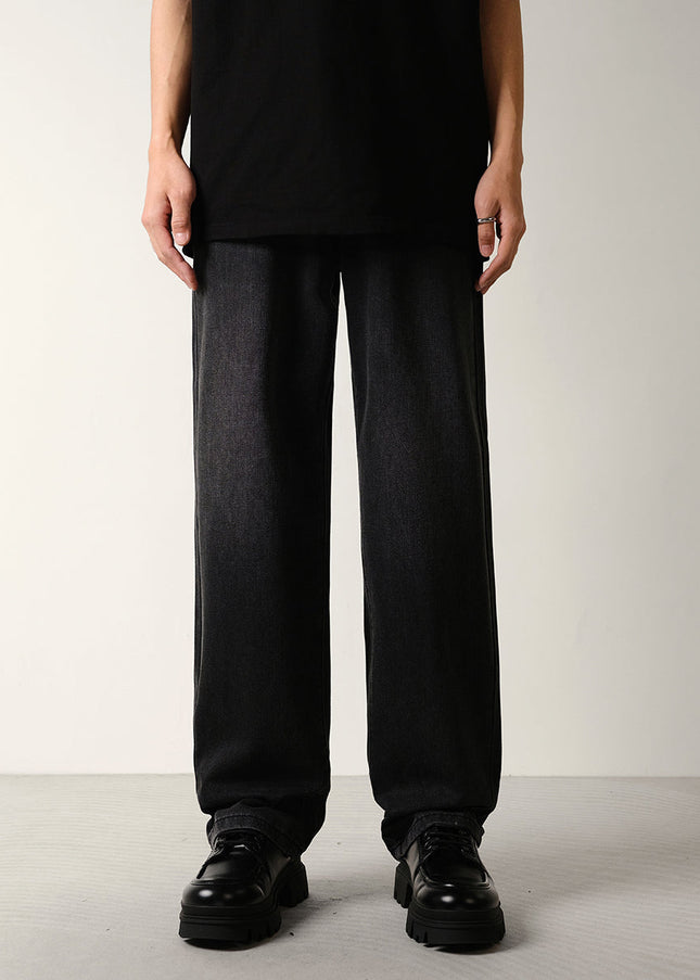 Black Loose Fit Elasticated Waist Jeans - S / Black - Men’s Jeans