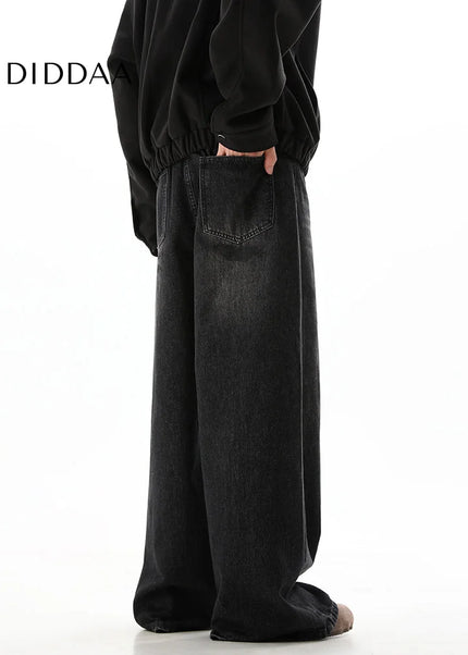 Black Loose Fit Graffiti Wide-Legged Jeans - Men’s Jeans