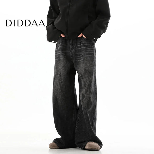 Black Loose Fit Graffiti Wide-Legged Jeans - S / Black - Men’s Jeans