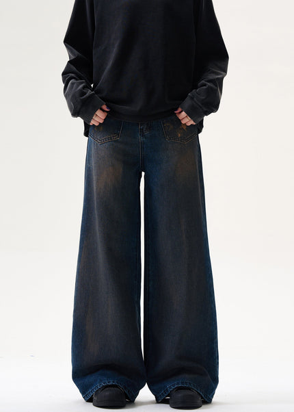 Black Loose Fit MADWITCH Retro Straight Jeans - Men’s Jeans