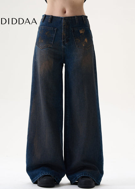 Black Loose Fit MADWITCH Retro Straight Jeans - Men’s Jeans