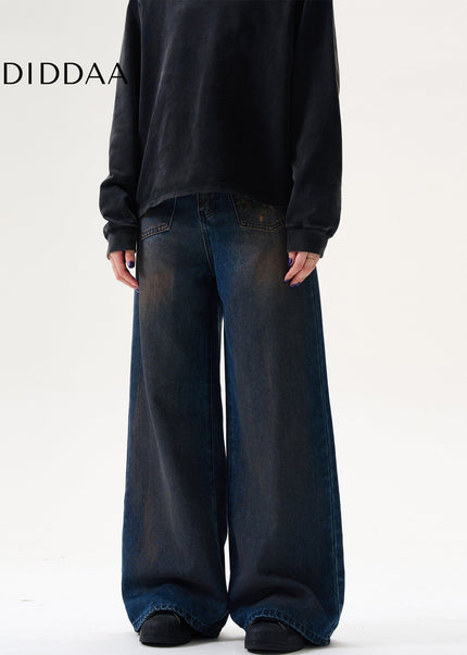 Black Loose Fit MADWITCH Retro Straight Jeans - Men’s Jeans