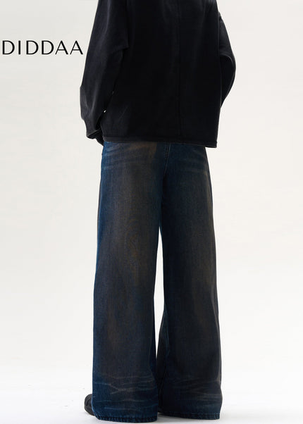 Black Loose Fit MADWITCH Retro Straight Jeans - Men’s Jeans