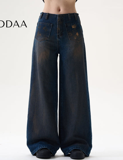 Black Loose Fit MADWITCH Retro Straight Jeans - S / Dark Blue - Men’s Jeans